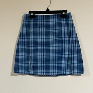Brandy Melville Cara Blue Plaid Mini Skirt Preppy Academia One Size XS/S